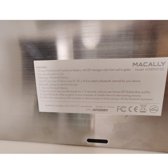 Macally Ultra Slim Keyboard Bluetooth Wireless Silver Computer Keys Online - Picture 6 of 6